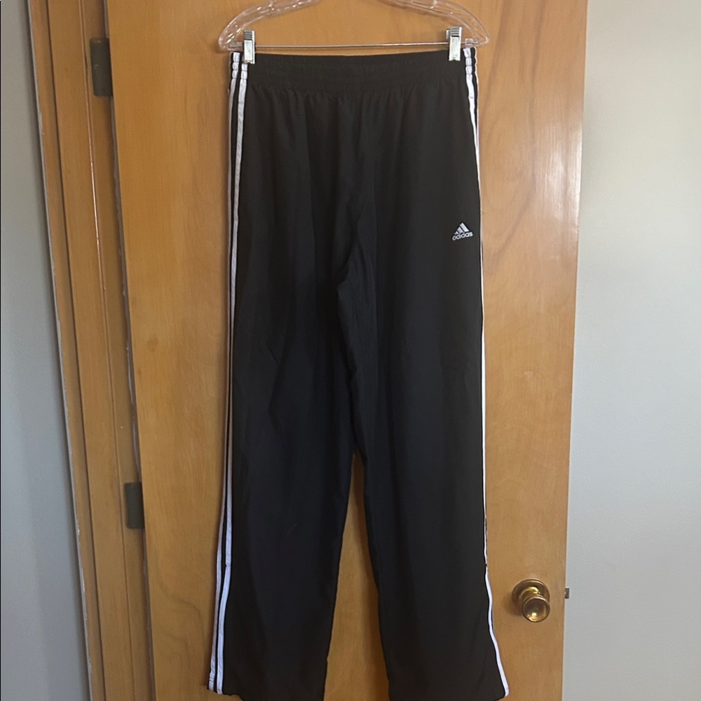 Adidas men’s Black Sweatpants with White Accents